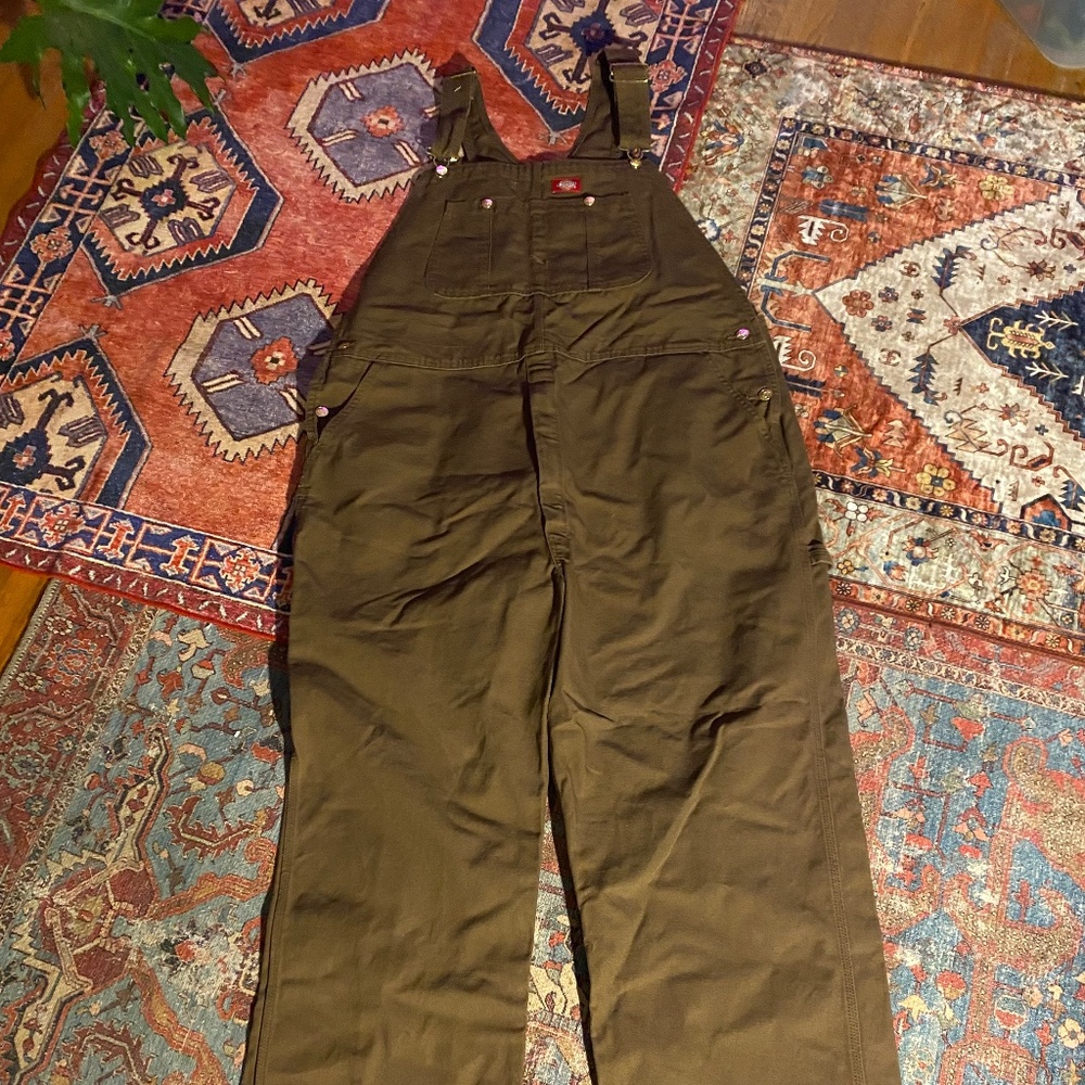Mens 44x30 Dickies Bib Overalls Duck Brown